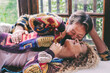 © simona - Loving mature couple relaxing at home, sharing affectionate moments and cuddles together, concept of love, relationship, family, tenderness, and quality time