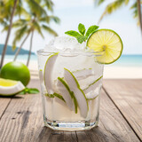 mojito cocktail on the beach
