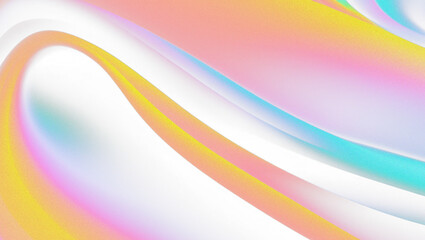Wall Mural - Abstract swirling colorful ribbons flowing with dramatic gradient lighting and