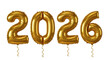 © Natalia - Isolated foil balloons spelling out 2026 gold year new year anniversary congratulation festive