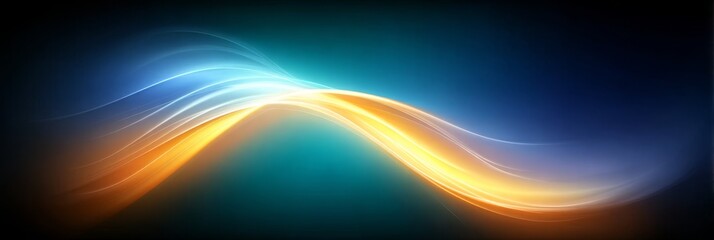 Canvas Print - Dynamic and Futuristic Abstract Background with Elegant Light Lines and Flowing Curves in Motion