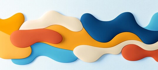 Canvas Print - abstract wavy layers background with fluid shapes and vibrant gradient colors for creative use