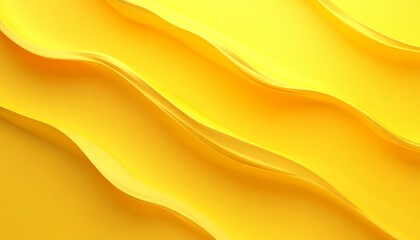 Canvas Print - Elegant Pale Lemon Wall Design with Smooth Curves and Wave Texture for Modern Interior Spaces