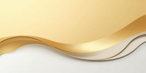 Wall Mural - Elegant golden and silver waves flow across a sleek, modern background, creating a sophisticated abstract design