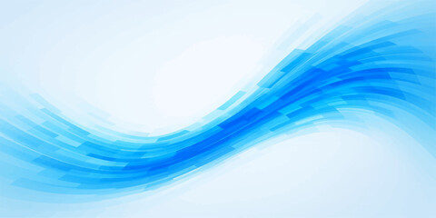 Wall Mural - Abstract blue waves flow gracefully, a dynamic and artistic digital backdrop