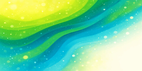 Wall Mural - Vibrant waves of colorful light and green abstract patterns create a bright and artistic backdrop