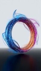 Canvas Print - Dynamic Flowing Lights Abstract Background with Digital Data Energy and Futuristic Innovation Design