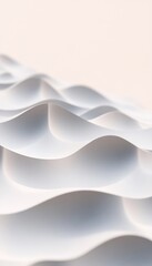 Wall Mural - Stylish Undulating White Texture with Smooth Wave Pattern Surface for Modern Abstract Background