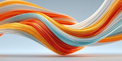 Canvas Print - Vibrant Abstract Composition Featuring Swirling Patterns in Shades of Orange, Yellow, and Blue Tones