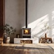 © alyka - Modern wood-burning stove in a light-filled room