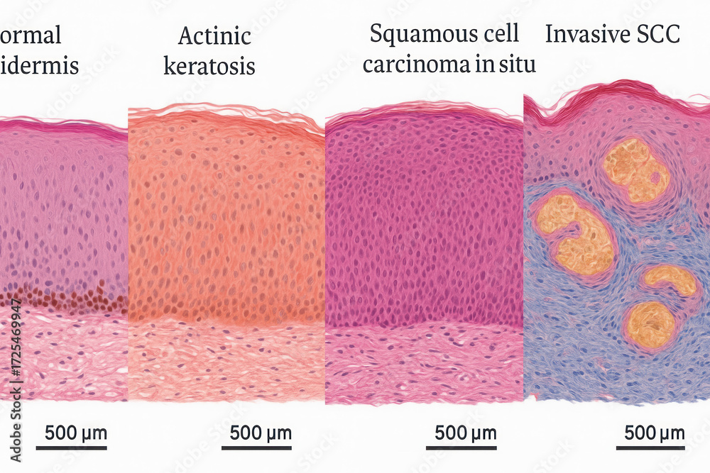 Ilustraci n De Stock Histological Comparison Of Normal Epidermis 