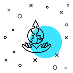 Wall Mural - Black line World expansion icon isolated on white background. Random dynamic shapes. Vector