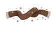 © khafid - Elegant chocolate brown winter scarf with falling snowflakes illustration