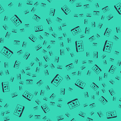 Black Computer display with vector design program icon isolated on isolated seamless pattern on green background. Photo editor software with user interface. Vector