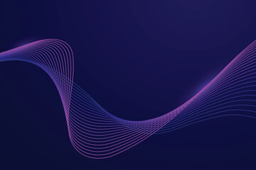 Wall Mural - abstract purple gradient wavy lines on dark background
