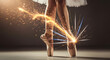 © Dutz Creative Studio - Close Up Ballerina on Pointe with Sparks and Neon Lines