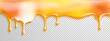 © RDVector - Realistic honey drip with syrup and caramel for oil texture background. Peanut fudge and splat for vector illustration. Apricot wave and border for maple candy design.