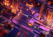 © Nim - A macro shot of a computer processor with intricate circuitry, representing precision and efficiency.