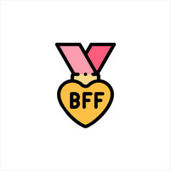 Wall Mural - Heart with  BFF
