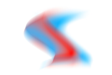 Wall Mural - Abstract blue and red light beam wave with glowing motion blur effect isolated on transparent background for overlay and digital design