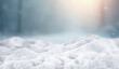 © magdal3na - Winter and Christmas scene with fresh white snow and clean copy space for product placement or text. Frosty winter landscape with seasonal holiday mood background.