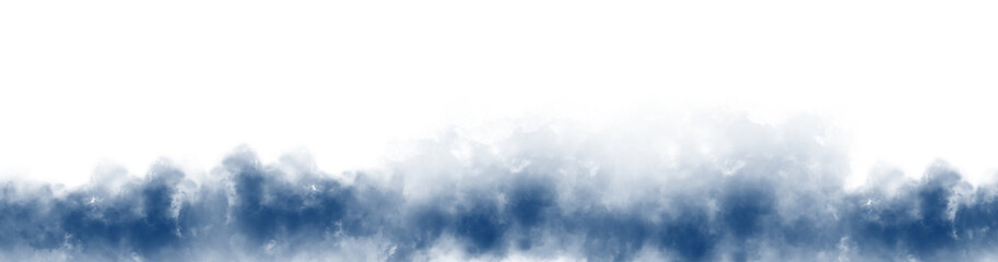 Wall Mural - Dark Blue Smoke cloud particles isolated on transparent empty background. realistic smoke fog overlay. Realistic dry ice smoke clouds fog overlay template.