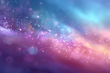Wall Mural - blue light gradient background, light leak overlay effect with blur bokeh rainbow light leaks