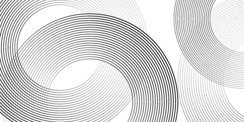 Wall Mural - White abstract background with circular lines modern simple technology futuristic template