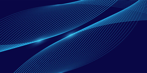 Wall Mural - Abstract Blue Wave Lines on White modern design Vector Illustration simple