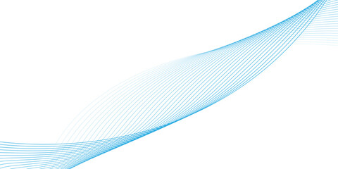 Wall Mural - Abstract Blue Wave Lines on White modern design