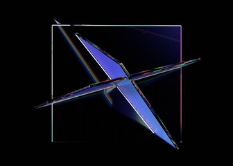 Wall Mural - Abstract futuristic background, iridescent sci-fi design, 3d render