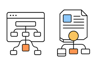 Visual representation of website structure and content organization for digital communication techniques