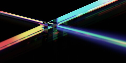 Wall Mural - Abstract futuristic background, iridescent sci-fi design, 3d render