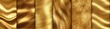 © ikbal - A digital image showcasing seven vertical panels of varying gold tones and textures, suggesting hair or fabric, each with unique wave patterns and sheen