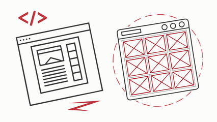 Web Design Wireframes: Responsive Layout and Content Planning.