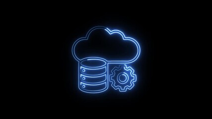 Neon operating icon isolated on black background motion graphic concept