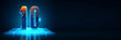 © tanitost - A captivating banner with a professional number 10. number 10 neon glow banner. blue light digital copy space. innovation technology design