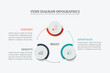 © haerul - Infographic Venn diagram chart template for business 3 parts, content, presentation with vector illustration of Venn diagram elements.