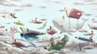 © Jorm Sangsorn - Book, education, and reading concept. imagination of child. fantasyart. surreal artwork. conceptual illustration.