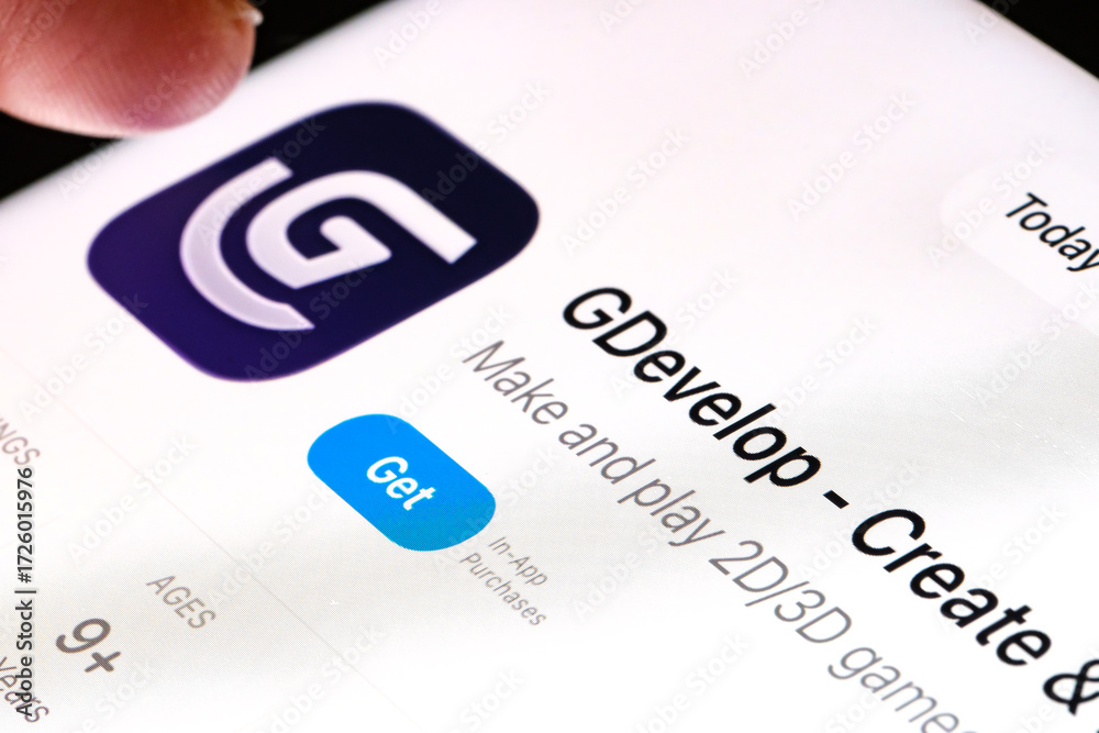 GDevelop game engine on iPad with Apples new Liquid Glass updated app ...