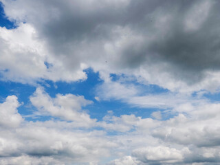 Wall Mural - Blue cloudy sky. Nature background for design. Cloudscape.