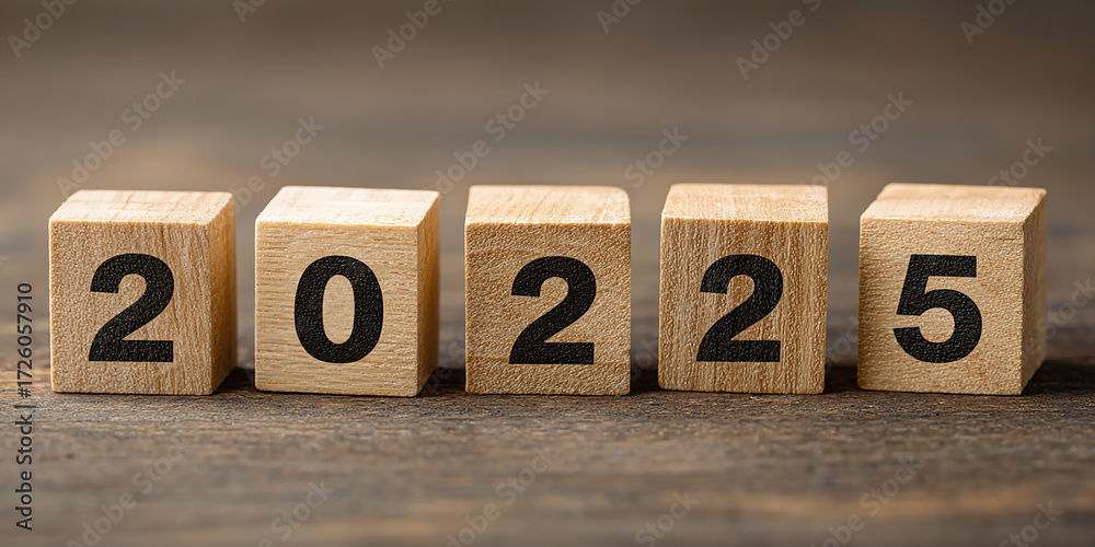 Transitioning from 2025 to 2026 with wooden blocks. Stock Illustration ...