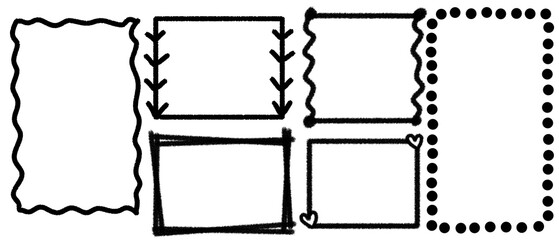 Collection of doodle frames. Collection of doodle style frames.