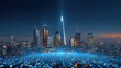 © นิศรา อ่วมเกิด - London Skyline AI Data Network, Futuristic Cityscape at Night