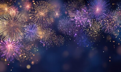 Wall Mural - Spectacular Fireworks Display - A Celebration of Light and Color.