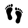 © Manik - Human footprint black and white outline vector icon