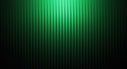 Abstract green background with vertical lines and light spot in the center
