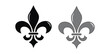 © RABBI - Fleur De Lis icon. Vector illustration. Fleur de lys vintage design element or icon in black suitable for heraldry and classic decoration design in various shapes