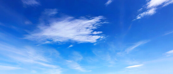 Wall Mural - cloud shadows in the clear sky.high - resolution image of a clear blue sky, dotted with fluffy white