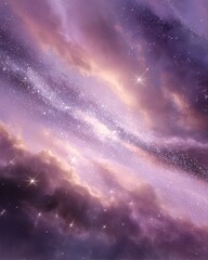 Wall Mural - Purple Pink Starry Galaxy Background